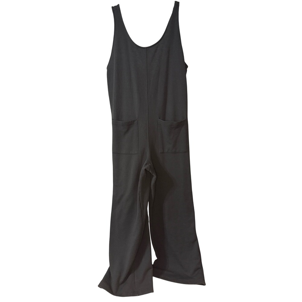 Old Navy Womens XL Charcoal Gray Sleeveless Wide Leg Knit Jumpsuit with Pockets